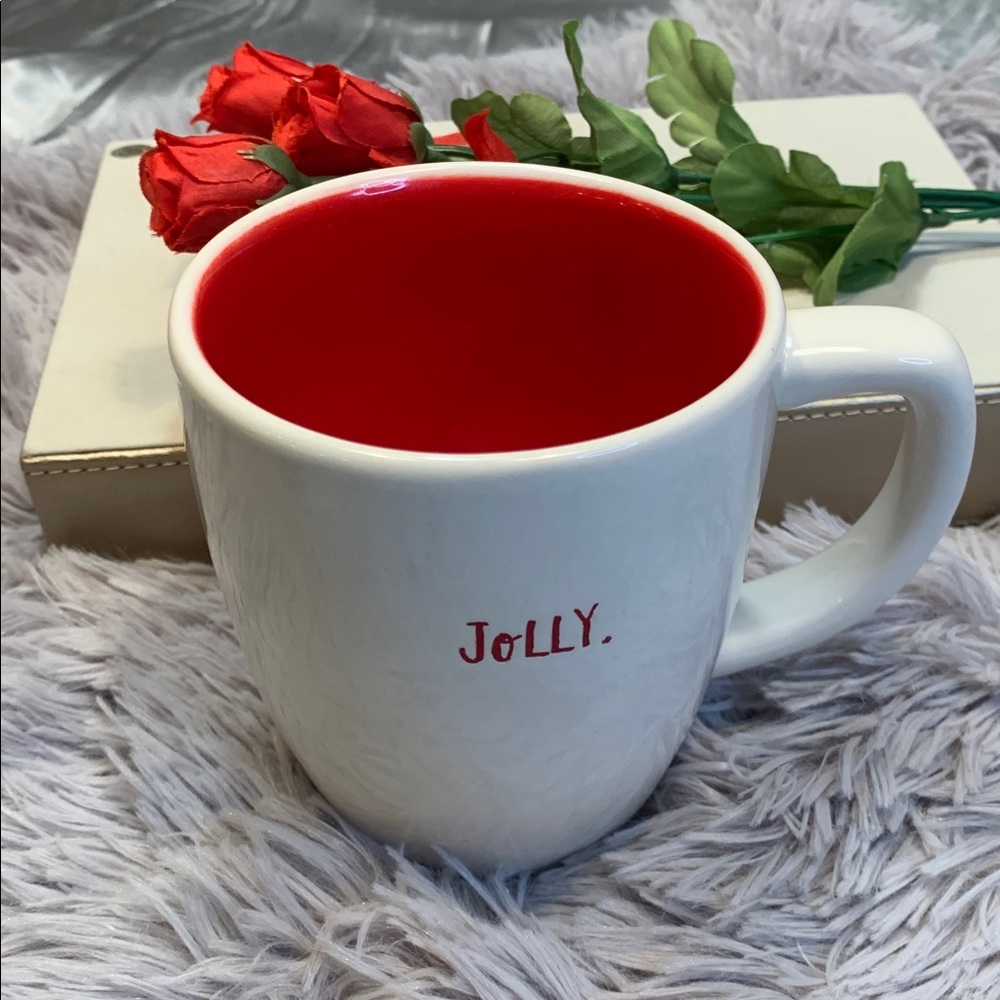 🌹Rae Dunn “Jolly” • Large White Ceramic Coffee Mug - Picture 1 of 7